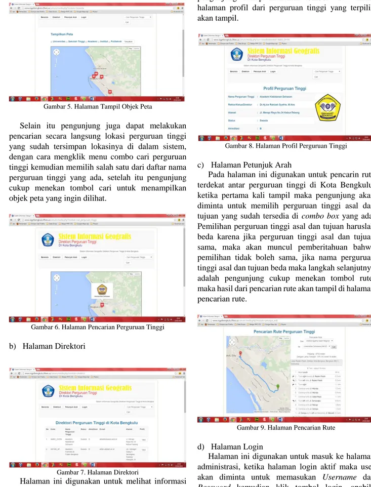 Gambar 6. Halaman Pencarian Perguruan Tinggi 