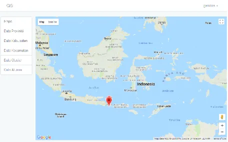 Gambar 4.2 Halaman Utama Sistem Informasi Geografis Alumni 