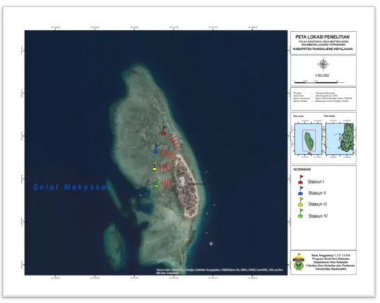 Gambar 1. Peta Lokasi Penelitian Pulau Bontosua 
