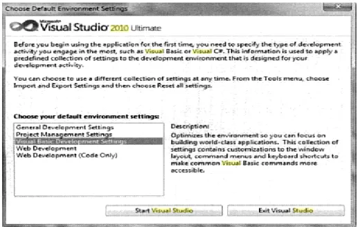 Gambar II.20. Form Chose Default Environtment Settings  (Sumber : Edi Winarno,et al ; 2010) 