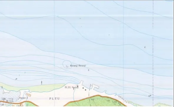 Gambar 4.2 Peta Bathimetri Daerah Paiton, Probolinggo  (BAKOSURTANAL, 1993) 