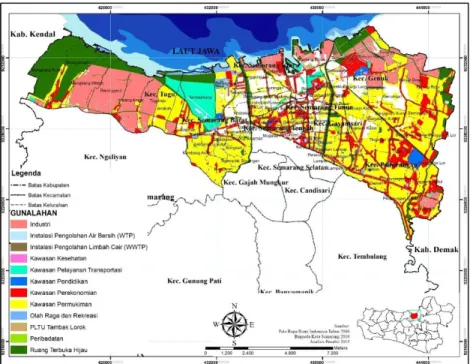 Gambar 6. Peta Analisis Ketidaksesuaian Rencana Tata Ruang Wilayah (RTRW) Terhadap Bencana Rob                      dan Genangan Di Wilayah Pesisir Kota Semarang (analisis, 2015) 