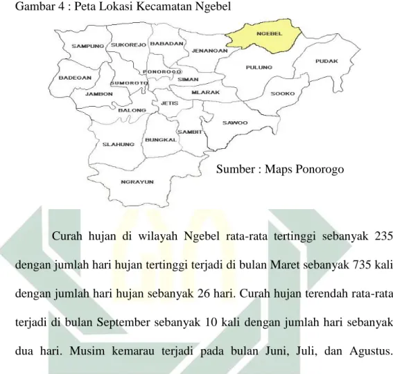 Gambar 4 : Peta Lokasi Kecamatan Ngebel 