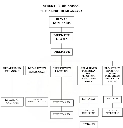 Gambar 2.1. Struktur Organisasi PT Penerbit Bumi Aksara Medan 