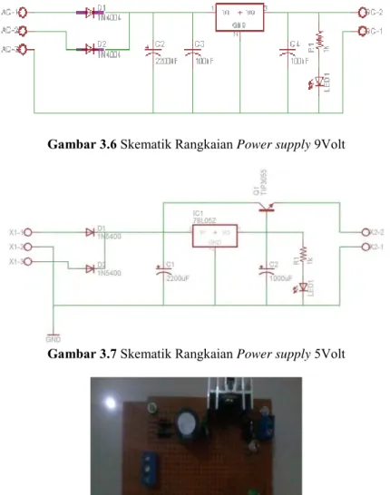 Gambar 3.6 Skematik Rangkaian Power supply 9Volt 