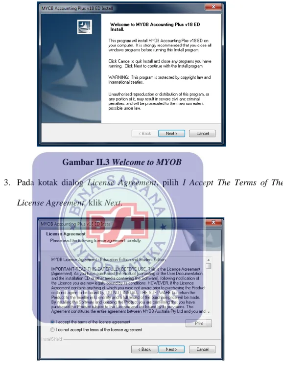 Gambar II.3 Welcome to MYOB 