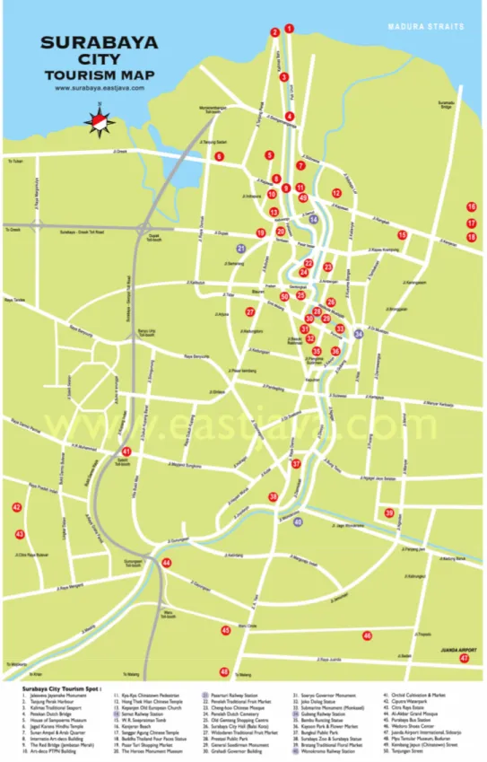 Gambar 2.19. Peta Surabaya  (Sumber: www.surabaya.eastjava.com) 