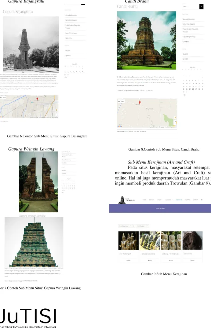 Gambar 6.Contoh Sub Menu Situs: Gapura Bajangratu 