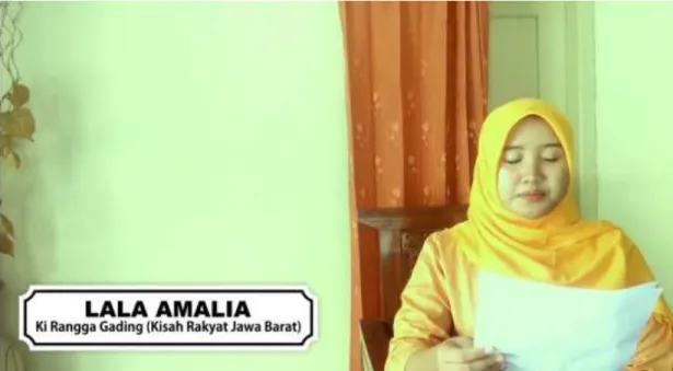 Gambar II.6 Tangkapan Layar Video Lala Amalia yang Menceritakan Kisah Ki Rangga  Gading