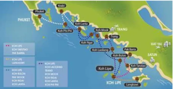 Gambar 13. Pelabuhan di pulau-pulau Thailand dari Langkawi – Phuket  4.2 Kecelakan Kapal di Phuket, Thailand   
