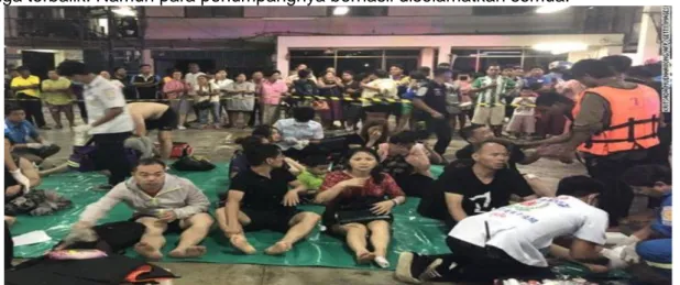 Gambar 14 Para korban yang selamat dari kecelakaan kapal di Phuket   5. KESIMPULAN 