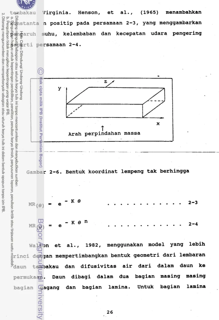 Gambar 2-6.  Bentuk koordinat lempeng tak berhingga 
