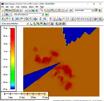 Gambar 4.  Hasil overlay data hujan radar dengan batas  DAS Gajahwong 