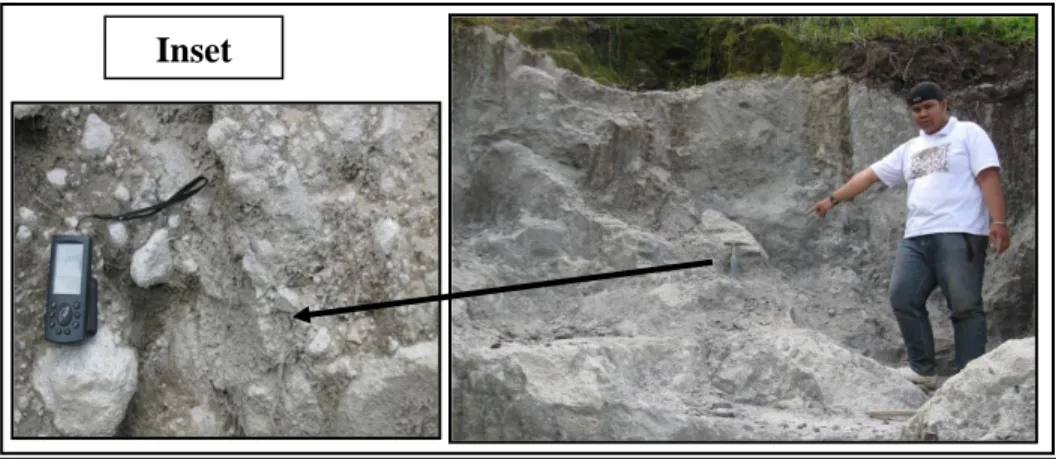 Gambar 4. Singkapan batuan tuf  lapilli di Desa Alastuwo (LP38), arah  kamera  menghadap barat