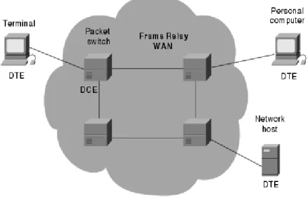 Gambar 2.2 Peralatan DCE umumnya berada dalam Carrier-Operated WAN       (sumber: http://www.cisco.com/univercd/cc/td/doc/cisintwk/ito_doc/frame.htm) 