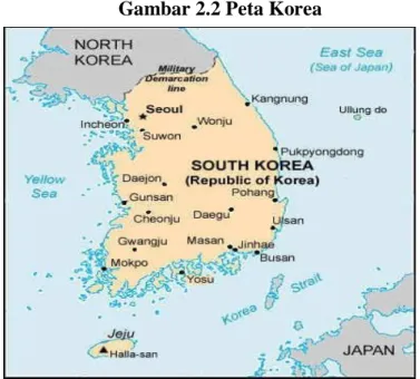 Gambar 2.2 Peta Korea 