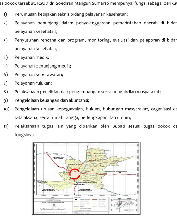 Gambar 1. Letak RSUD dr. Soediran Mangun Sumarso Terhadap Kabupaten Wonogiri 