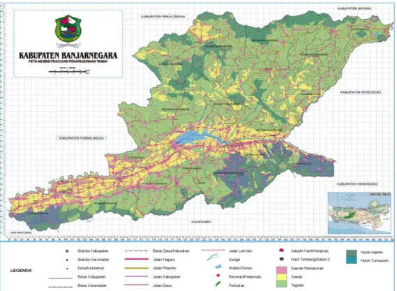 Gambar I.2 Peta Kabupaten Banjarnegara  Sumber: Pemda Kabupaten Banjarnegara 