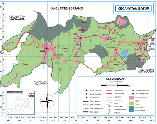 Gambar I.3 Peta Kecamatan Batur dan Dieng  Sumber: UPT Dieng 2015 