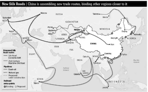 Gambar Peta Jalur Sutra Baru China  