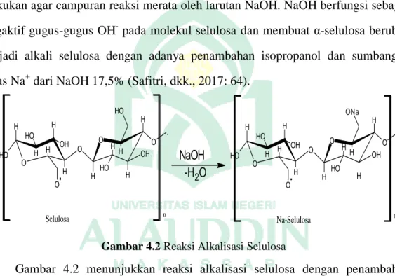 Gambar 4.2 Reaksi Alkalisasi Selulosa 