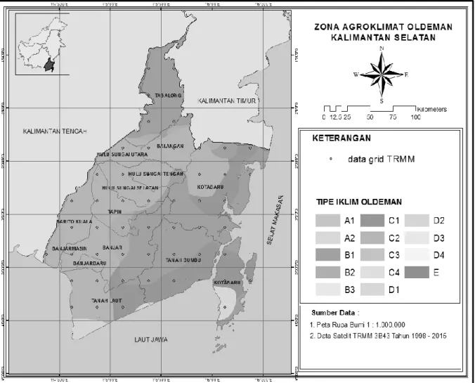 Gambar 6. Zona Agroklimat Oldeman Kalimantan Selatan  Pemanfaatan  Zona  Agroklimat  dalam 