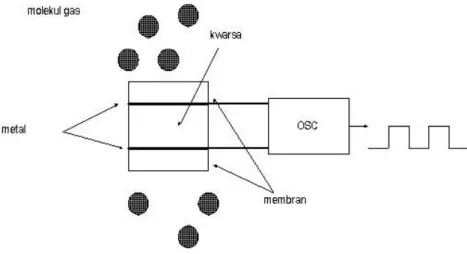 Gambar 3.23: Prinsip Dasar Sensor quartz crystal micro balance