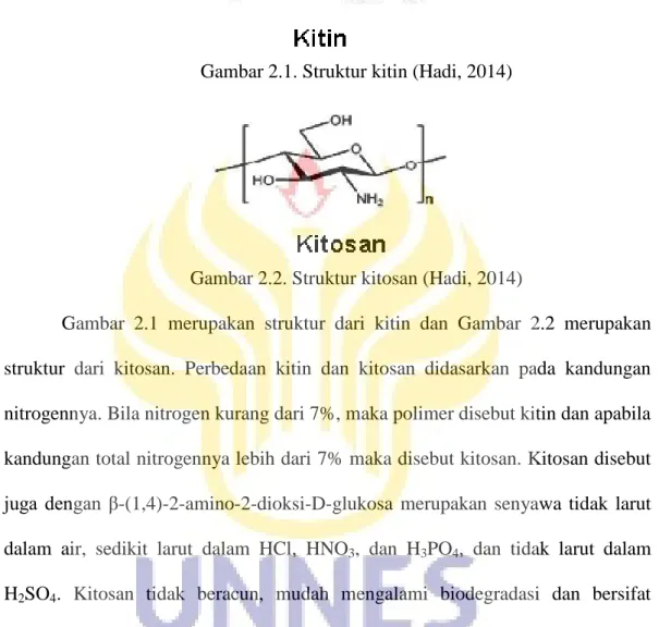 Gambar 2.1. Struktur kitin (Hadi, 2014) 