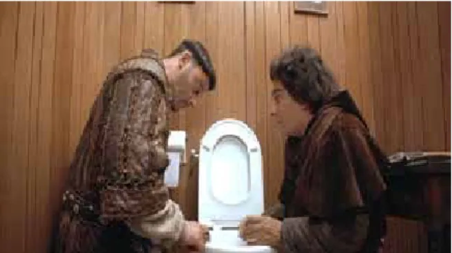 Gambar 8 : Godefroy dan Jacqouille membasuh  tangan di toilet 