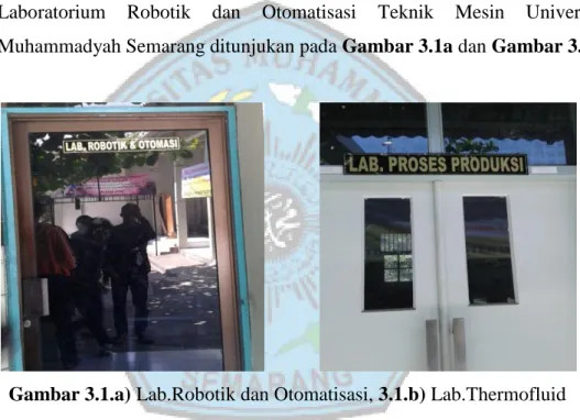 Gambar 3.1.a) Lab.Robotik dan Otomatisasi, 3.1.b) Lab.Thermofluid 