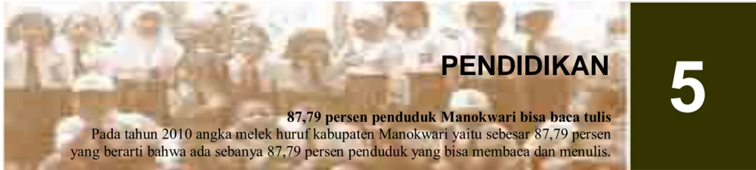Gambar 5.1 Angka Partisipasi Sekolah Menurut   Kelompok Umur di Kabupaten Manokwari Tahun 2008-2010 