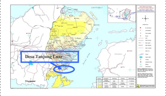 Gambar 1. Peta Kabupaten Lombok Timur dan Desa Tanjung Luar (Sumber gambar: 