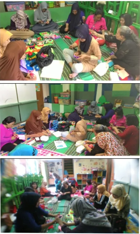 Gambar 1. Kegiatan Keterampilan Ibu-ibu Kampung Cikini,  Jakarta Pusat