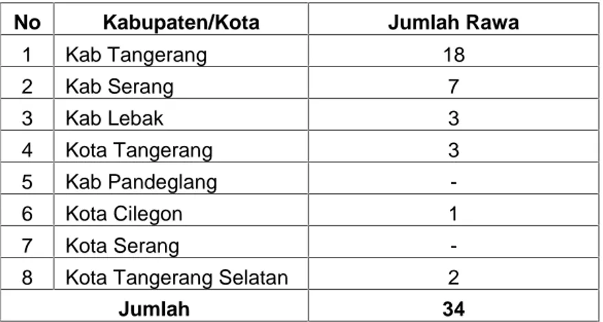 Tabel 1.23 Rekapitulasi Aset Rawa Milik Pemerintah Provinsi Banten
