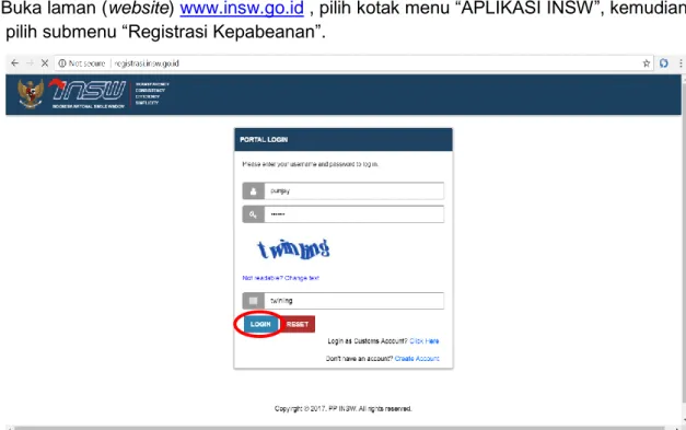 gambar  7,  Pengguna  Jasa  memasukkan  User  name  dan  Password  yang  telah  berhasil diaktifkan oleh Pengguna Jasa lalu klik “LOGIN”