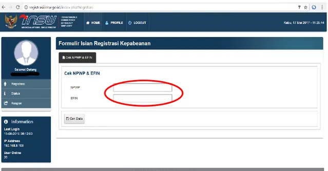 Gambar 9. Tampilan Cek NPWP &amp; EFIN 