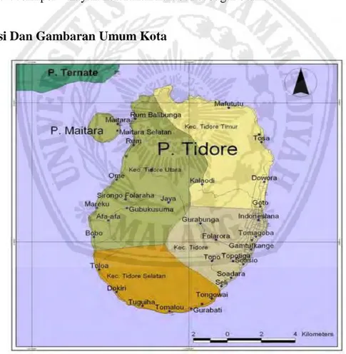 Gambar 3.1 Peta Pulau Tidore. Sumber:www.tidorekota.go.id 