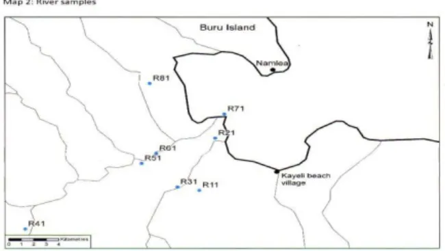 Gambar 1. Peta Pulau Buru dan Daerah  Lokasi Penelitian 