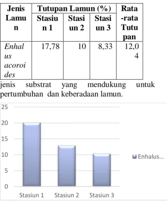 Gambar 8. Rata-rata Kerapatan lamun perairan  Tanjung Lanjut dalam (individu/m 2 ) 