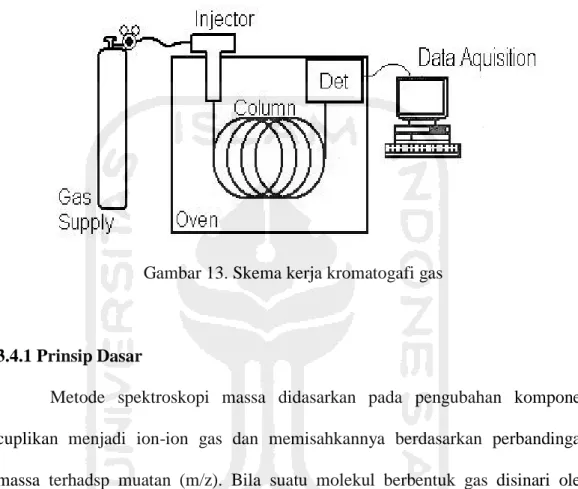 Gambar 13. Skema kerja kromatogafi gas 