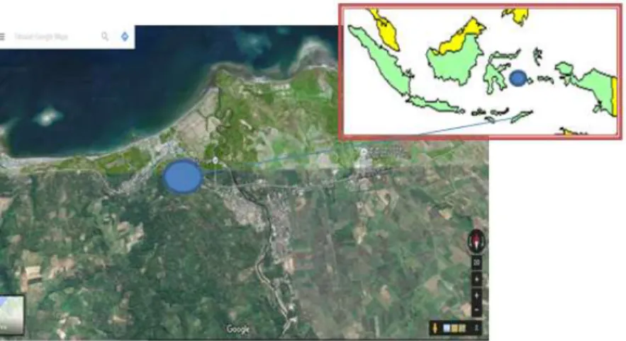 Gambar 1. Peta Desa Tiberias  di Pesisir Bolaang Mongondow, Sulawesi Utara. 