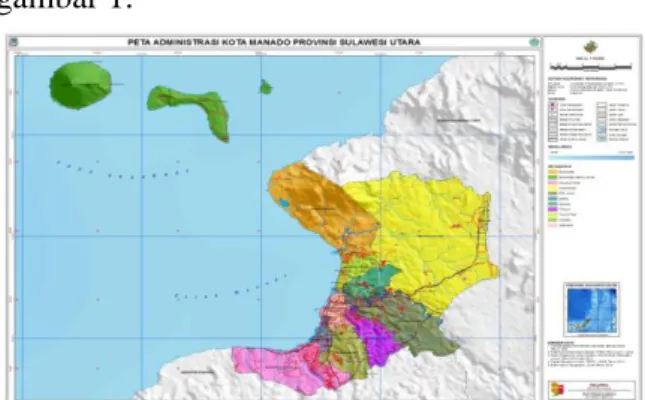Gambar 1. Peta Administrasi Kota Manado  Sumber :  BAPPEDA Kota Manado 
