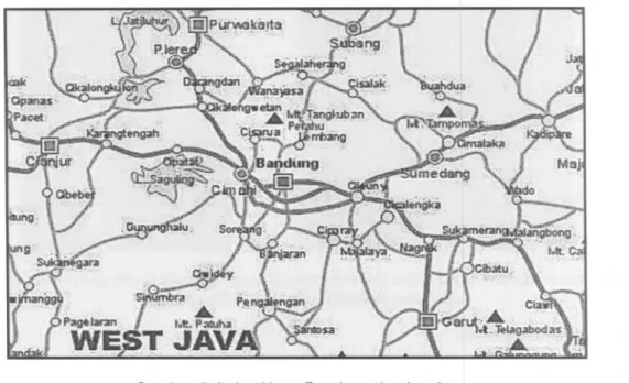 Gambar 2. Lokasi kota Bandung dan Lembang