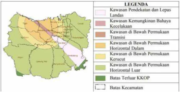 Gambar 3.5 Peta wilayah cakupan KKOP Bandara Ahmad Yani  Sumber: Peraturan Menteri Perhubungan Udara