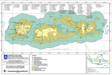 Gambar 1. Peta Wilayah Pesisir dan Pula-Pula Kecil Provinsi NTB[8] 