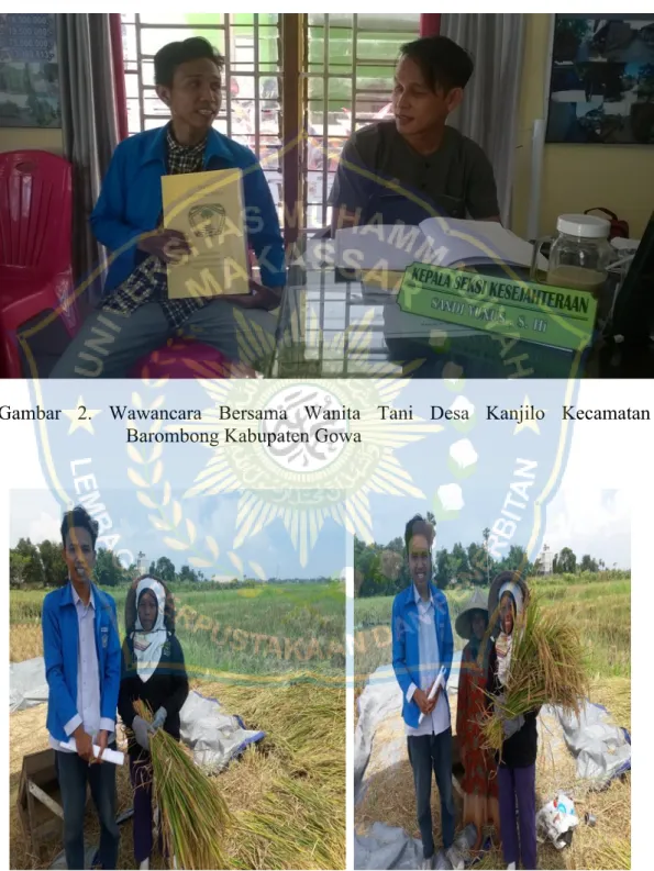 Gambar  2.  Wawancara  Bersama  Kepala  Seksi  Kesejahteraan  Desa  Kanjilo  Kecamatan Barombong Kabupaten Gowa      