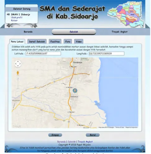 Gambar 5. Sekolah input lokasi  