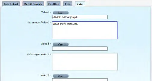 Gambar 10. Sekolah input video 