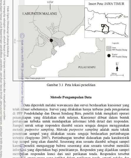 Gambar 3.1  Peta lokasi penelitian 