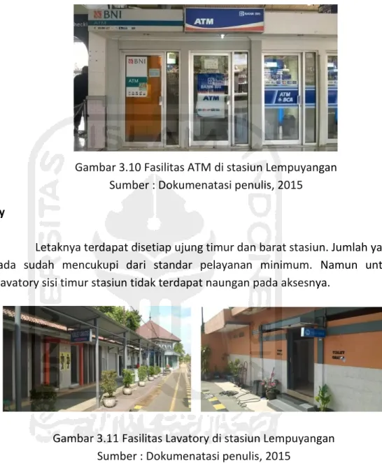 Gambar 3.10 Fasilitas ATM di stasiun Lempuyangan  Sumber : Dokumenatasi penulis, 2015